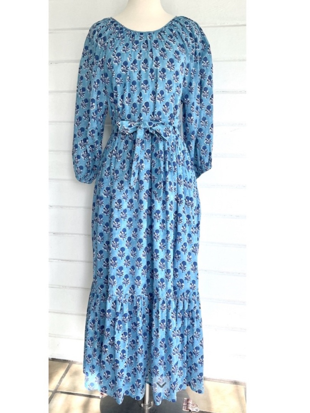 Emerson Fry India Collection Marigolds Danube Organic Midi Dress-Size M